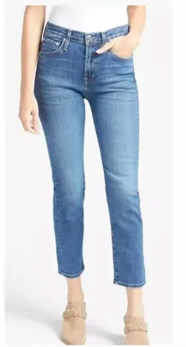 EDWIN NWT Elin Crop Denim Jean in Ambition Medium Wash // 32